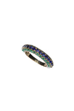 Dome Blue Sapphire & Emerald Ring