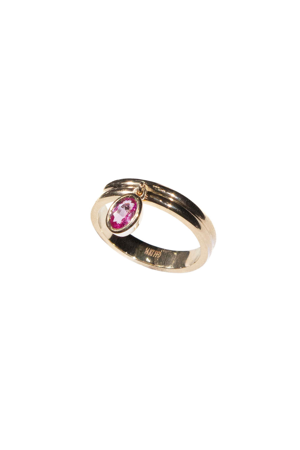 Hanging Pink Sapphire Ring