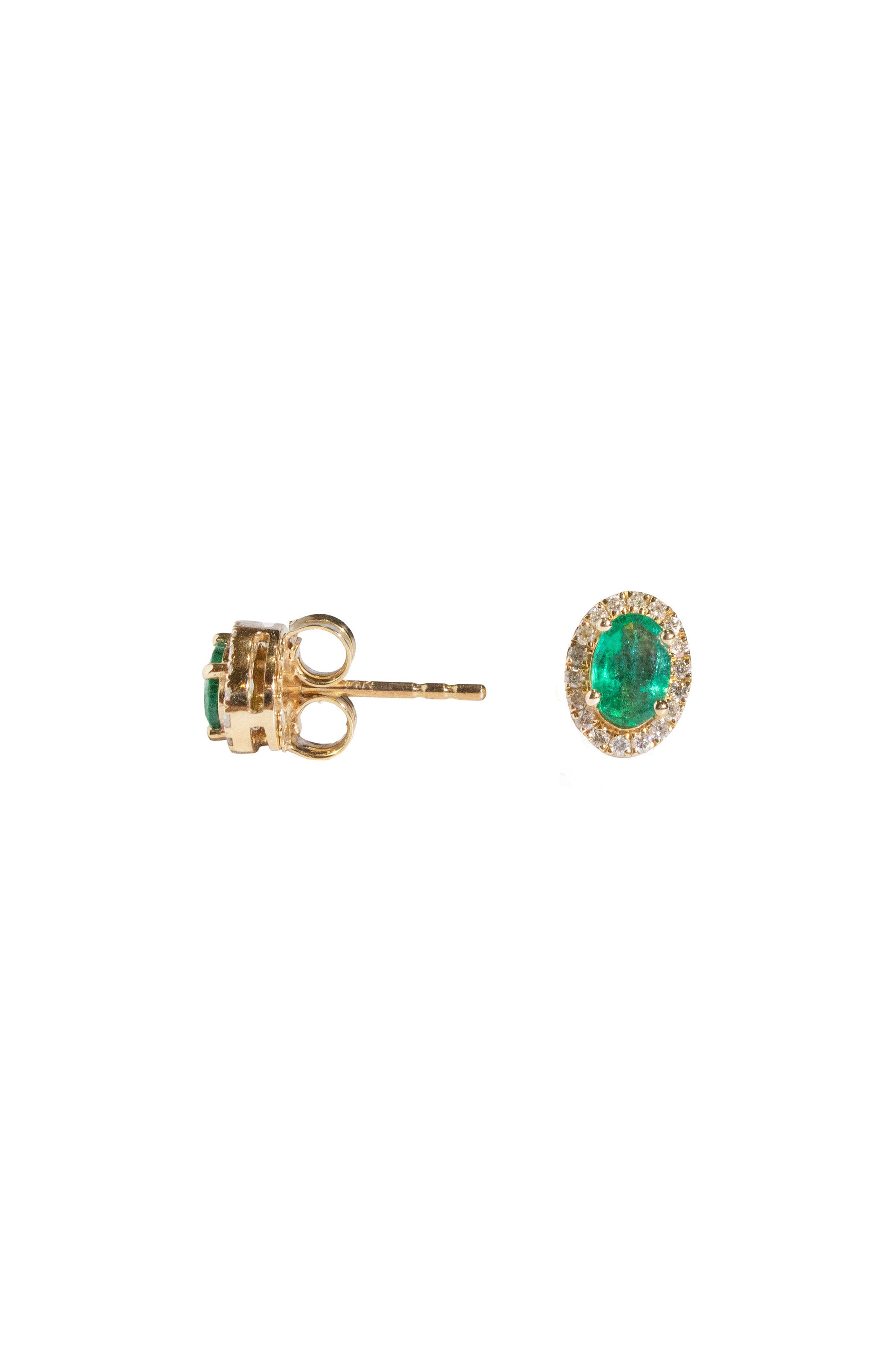 Oval Emerald French-Set Studs Main image