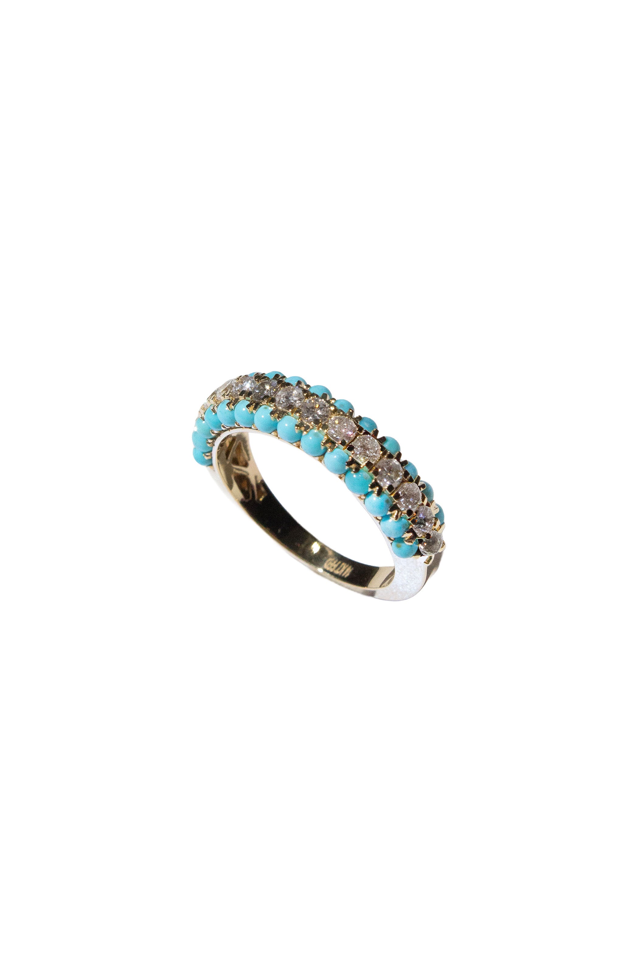 Dome Turquoise & Diamond Ring