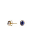 Oval Blue Sapphire French-Set Studs