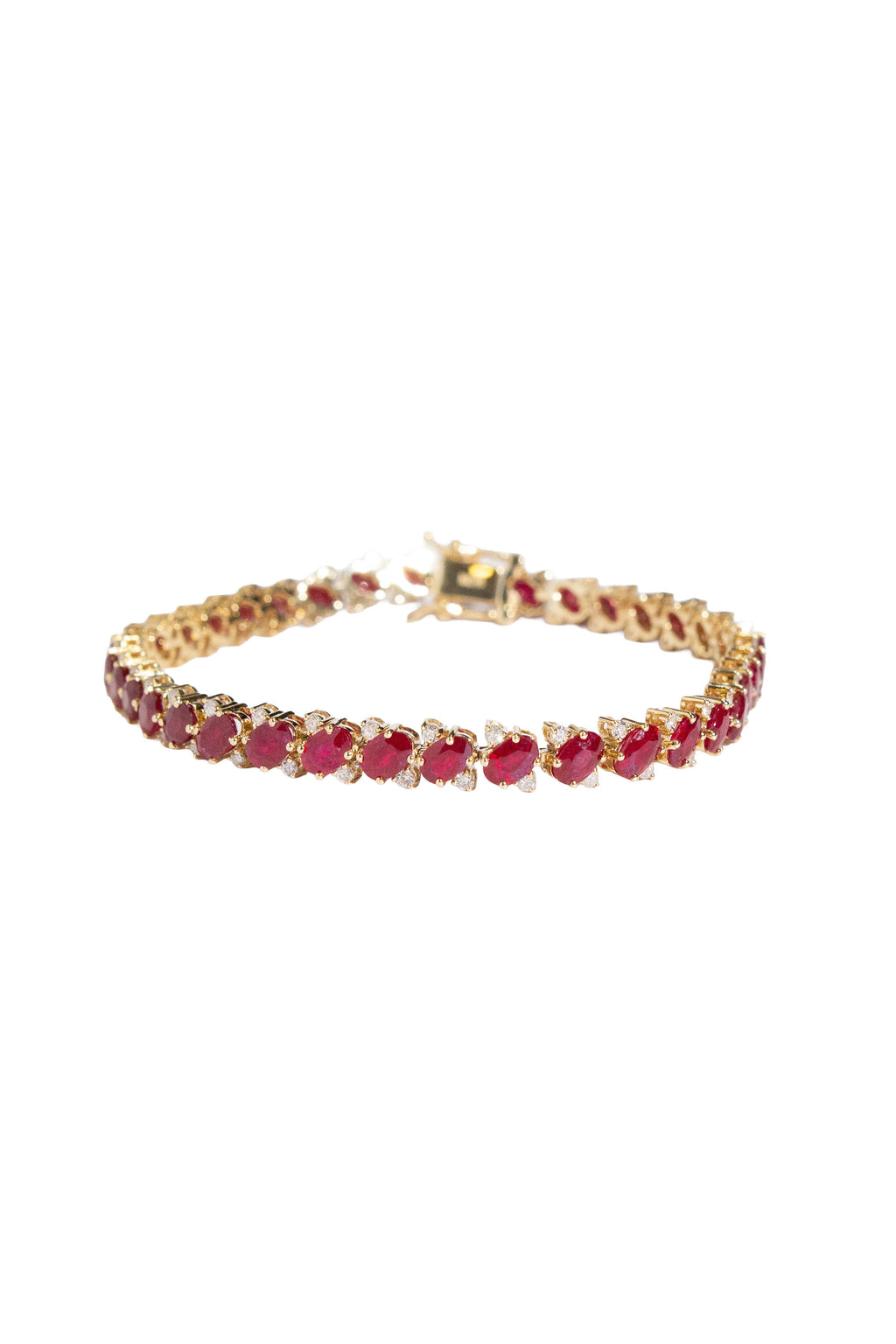 Oval Ruby & Diamonds Bracelet