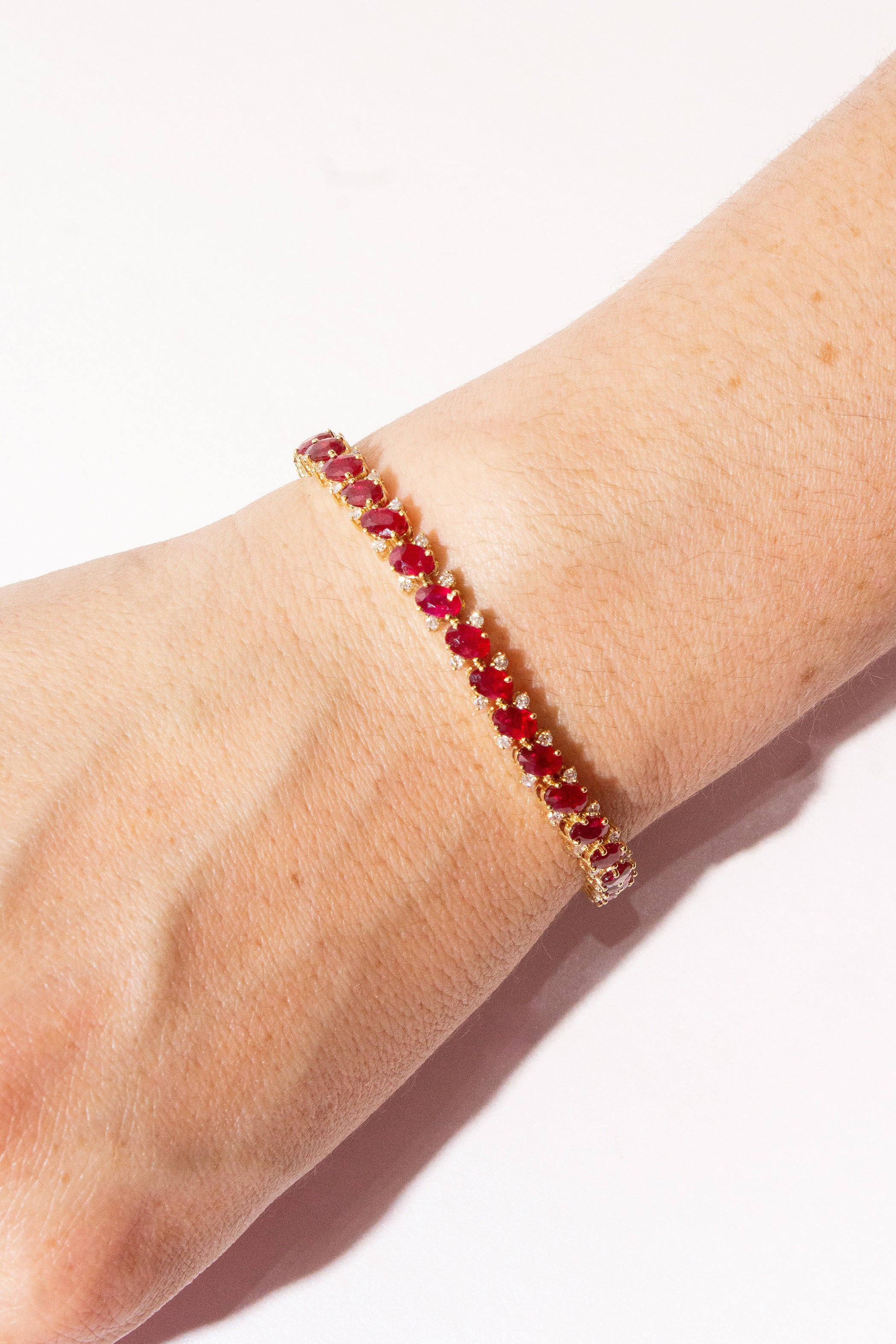Oval Ruby & Diamonds Bracelet Secondary image