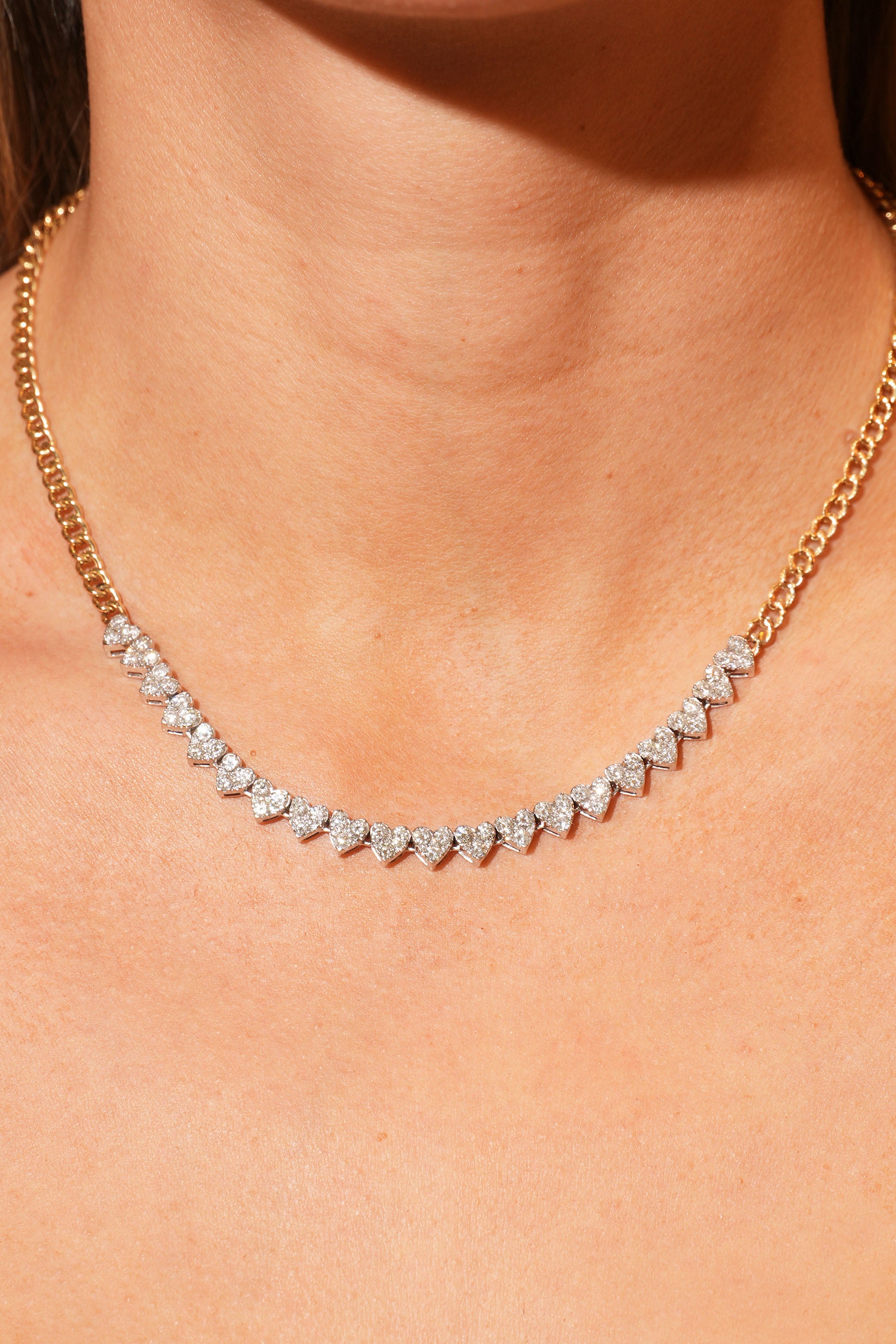 Multi Heart Diamond Necklace