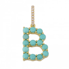 Turquoise Initial  Charm