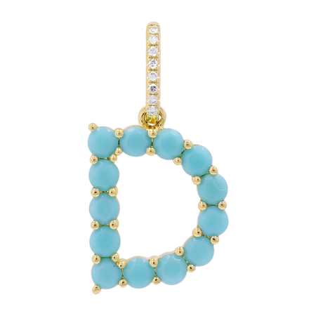 Turquoise Initial  Charm
