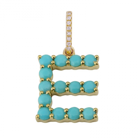 Turquoise Initial  Charm