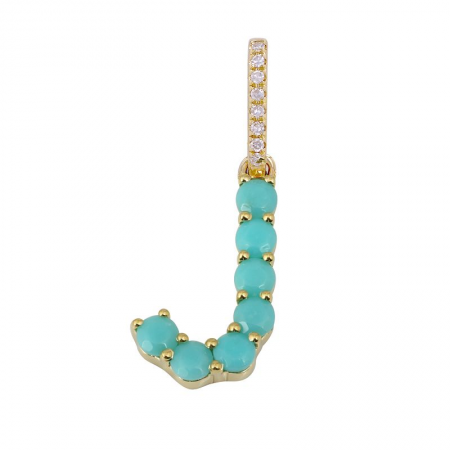Turquoise Initial  Charm