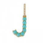 Turquoise Initial  Charm