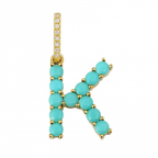 Turquoise Initial  Charm