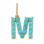 Turquoise Initial  Charm