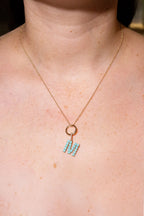 Turquoise Initial  Charm