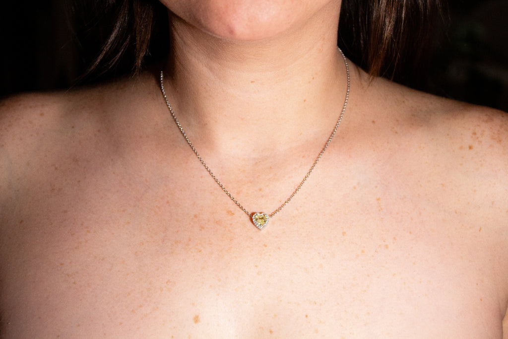 Yellow Diamond Heart with Halo