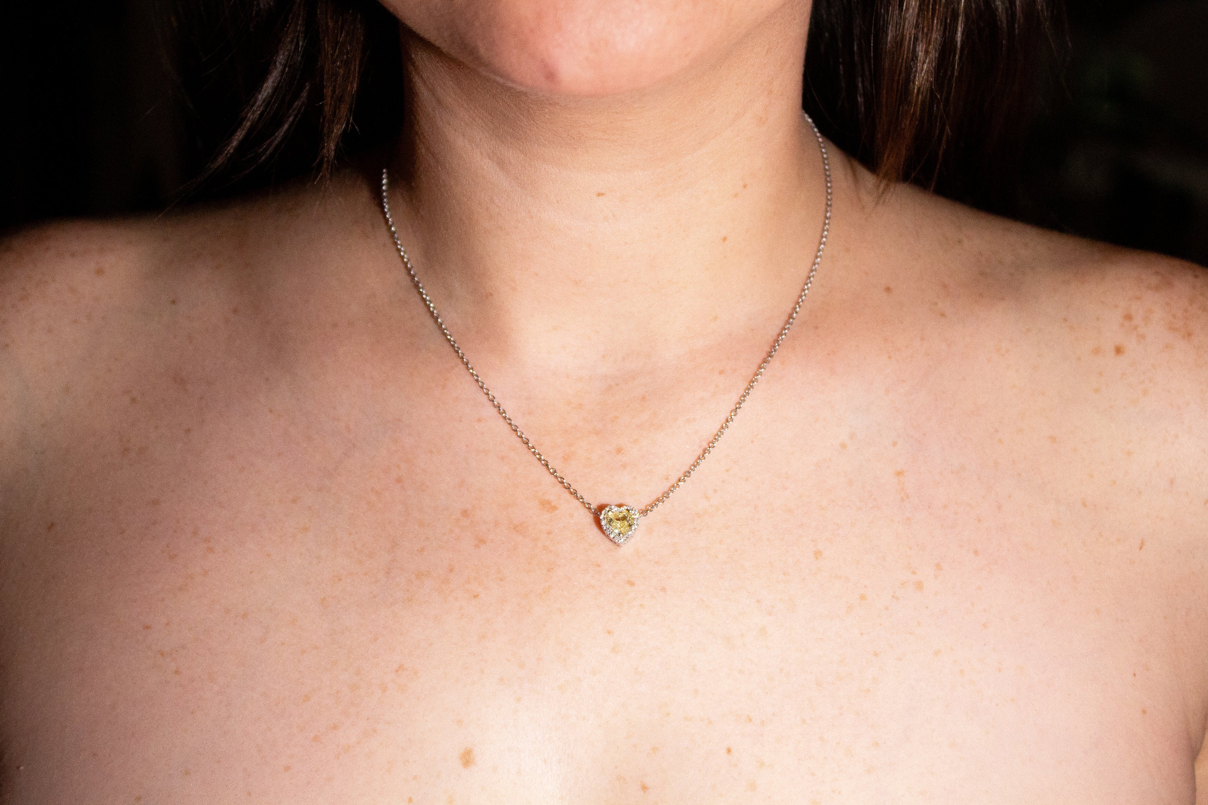 Yellow Diamond Heart with Halo