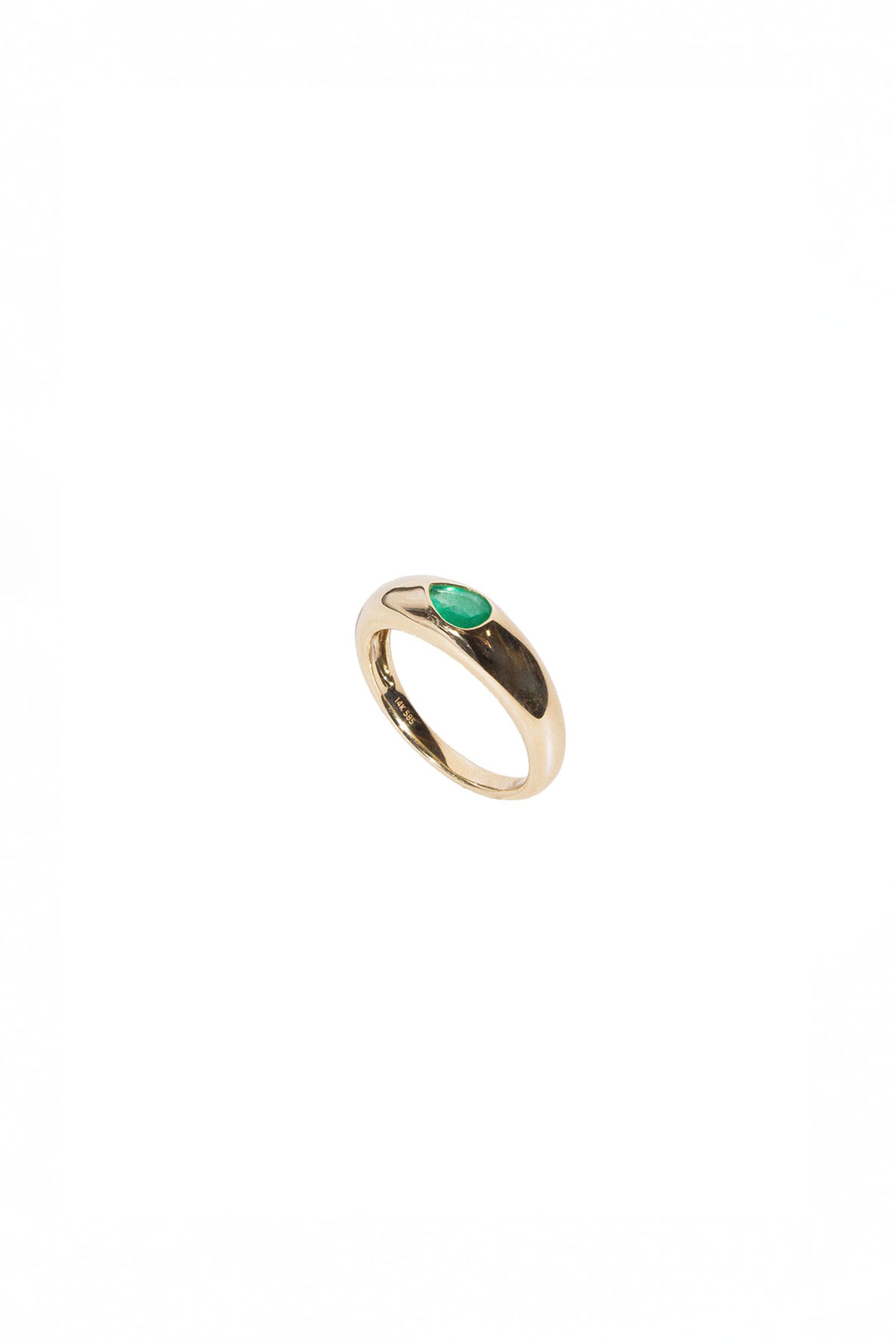 Inlay Pear Shaped Emerald Ring Main image