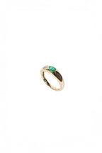 Inlay Pear Shaped Emerald Ring