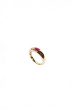 Inlay Pear Shaped Ruby Ring
