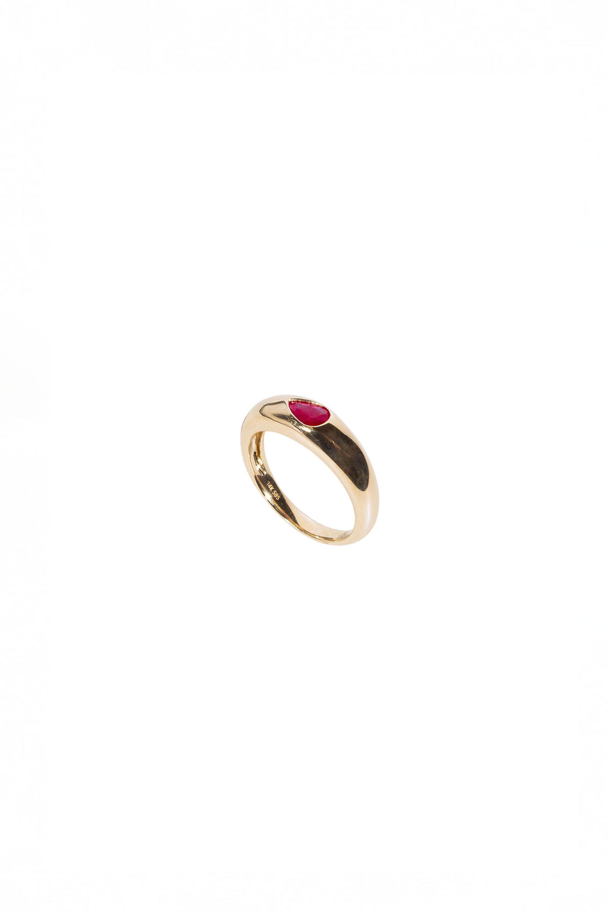 Inlay Pear Shaped Ruby Ring