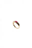 Inlay Pear Shaped Ruby Ring