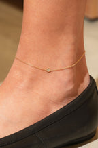 Solitaire Bezel Diamond Anklet