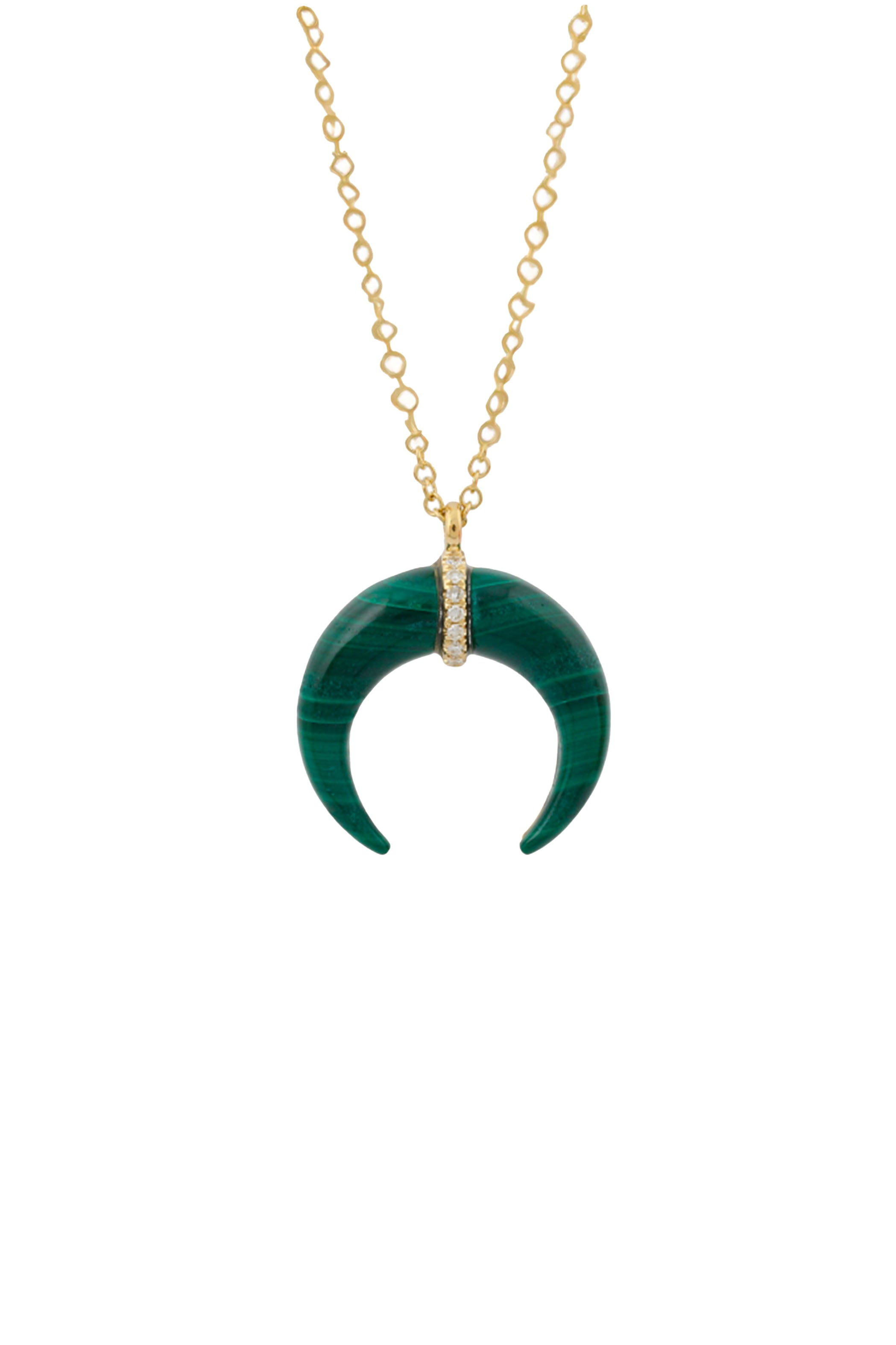 Malachite Crescent Horn Necklace Main image