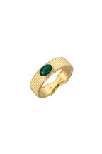 Fluted Oval Malachite Ring