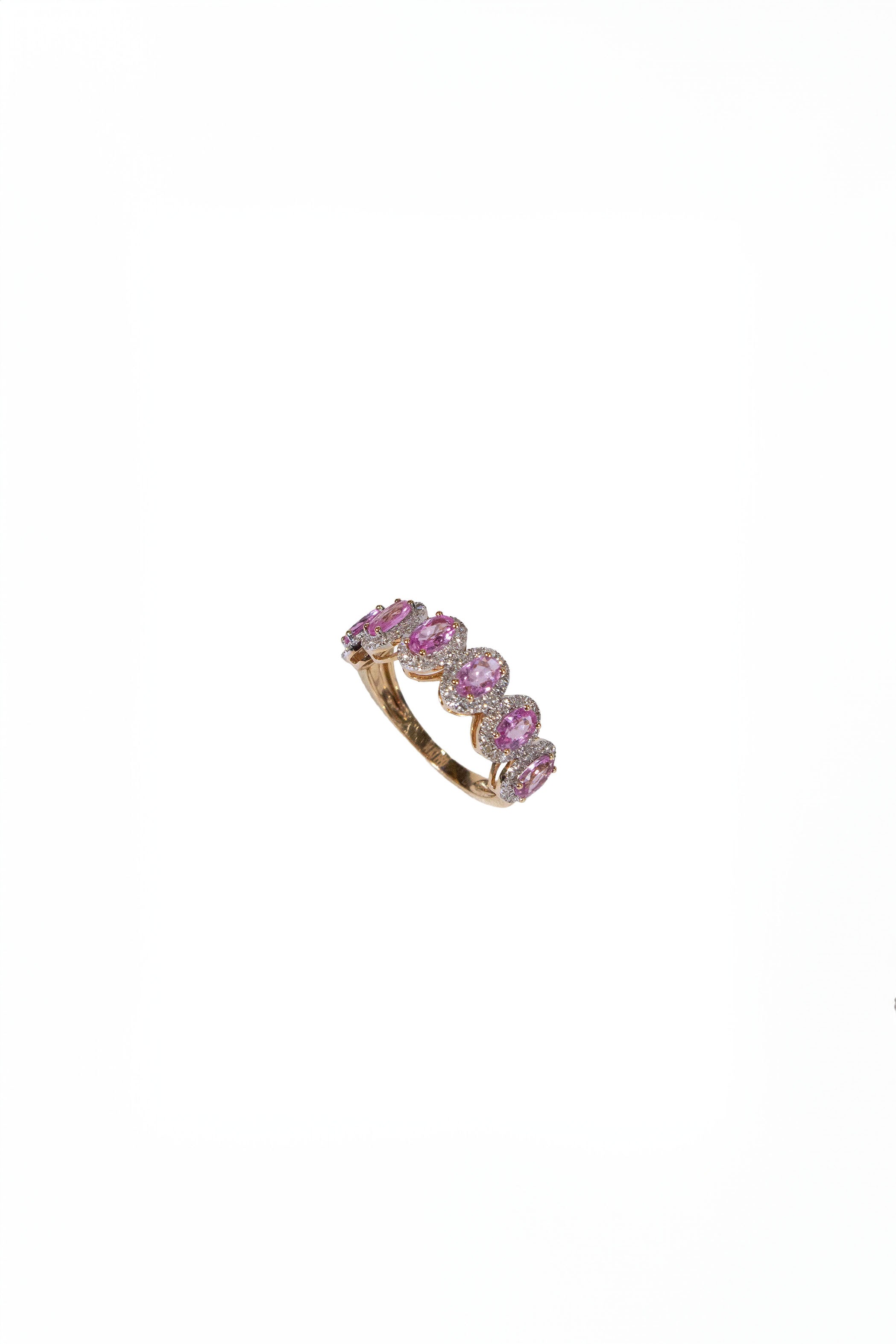 Oval Pink Shapphire Diamond Band Main image