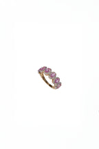 Oval Pink Shapphire Diamond Band