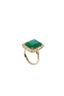 Halo Step Cut Emerald Ring