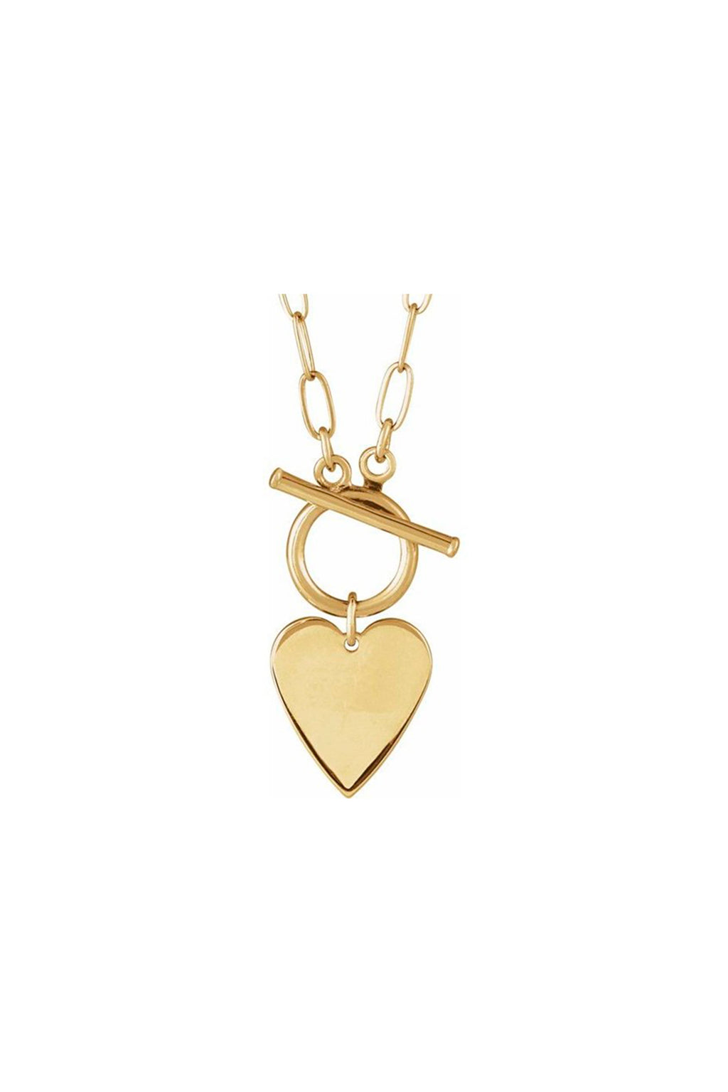 Engravable Heart Toggle Necklace