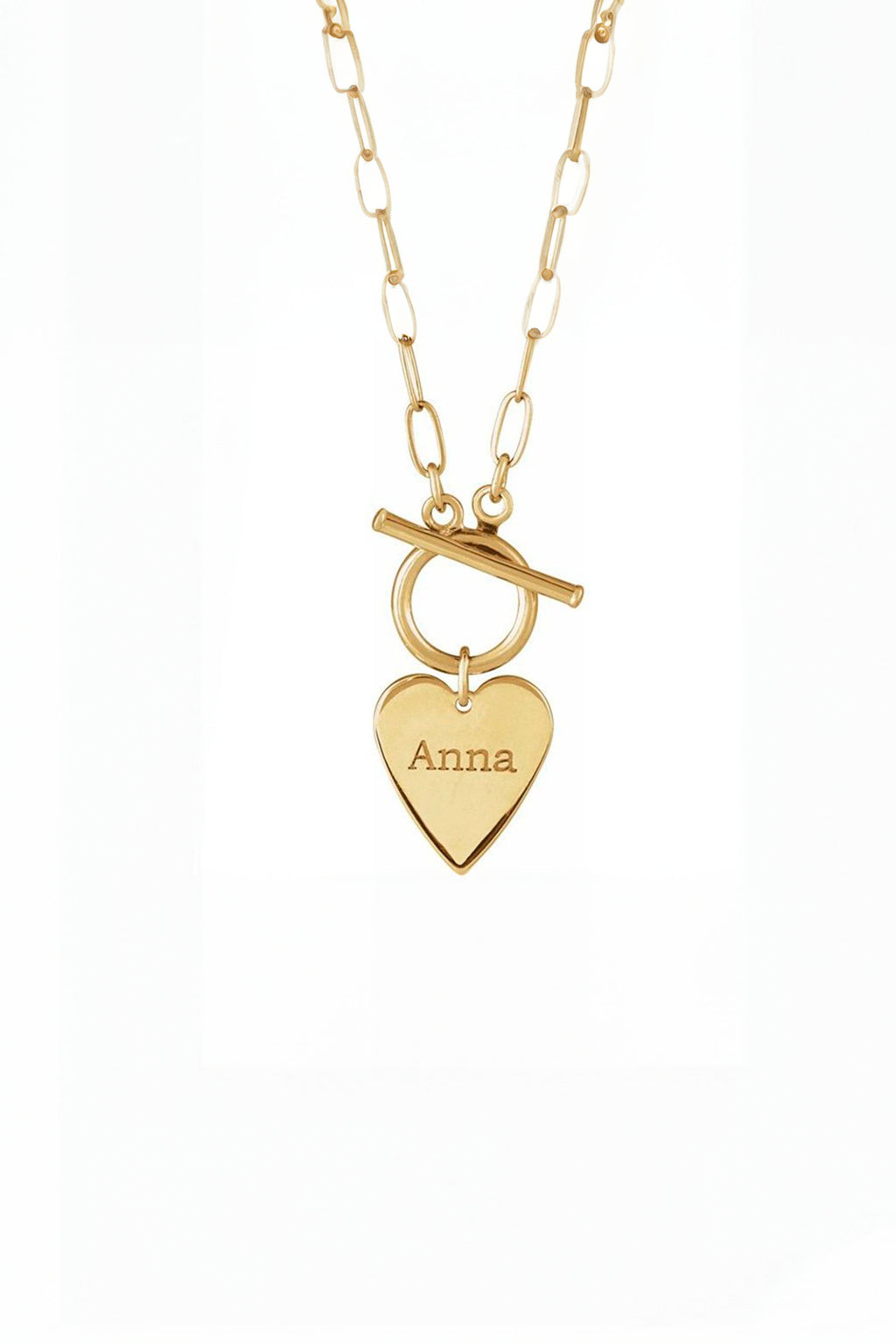 Engravable Heart Toggle Necklace