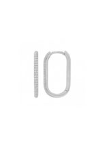 Rectangle Diamomd Huggie Earrings Two Rows