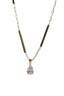 Bar Linck Chain & Solitaire Pear Necklace