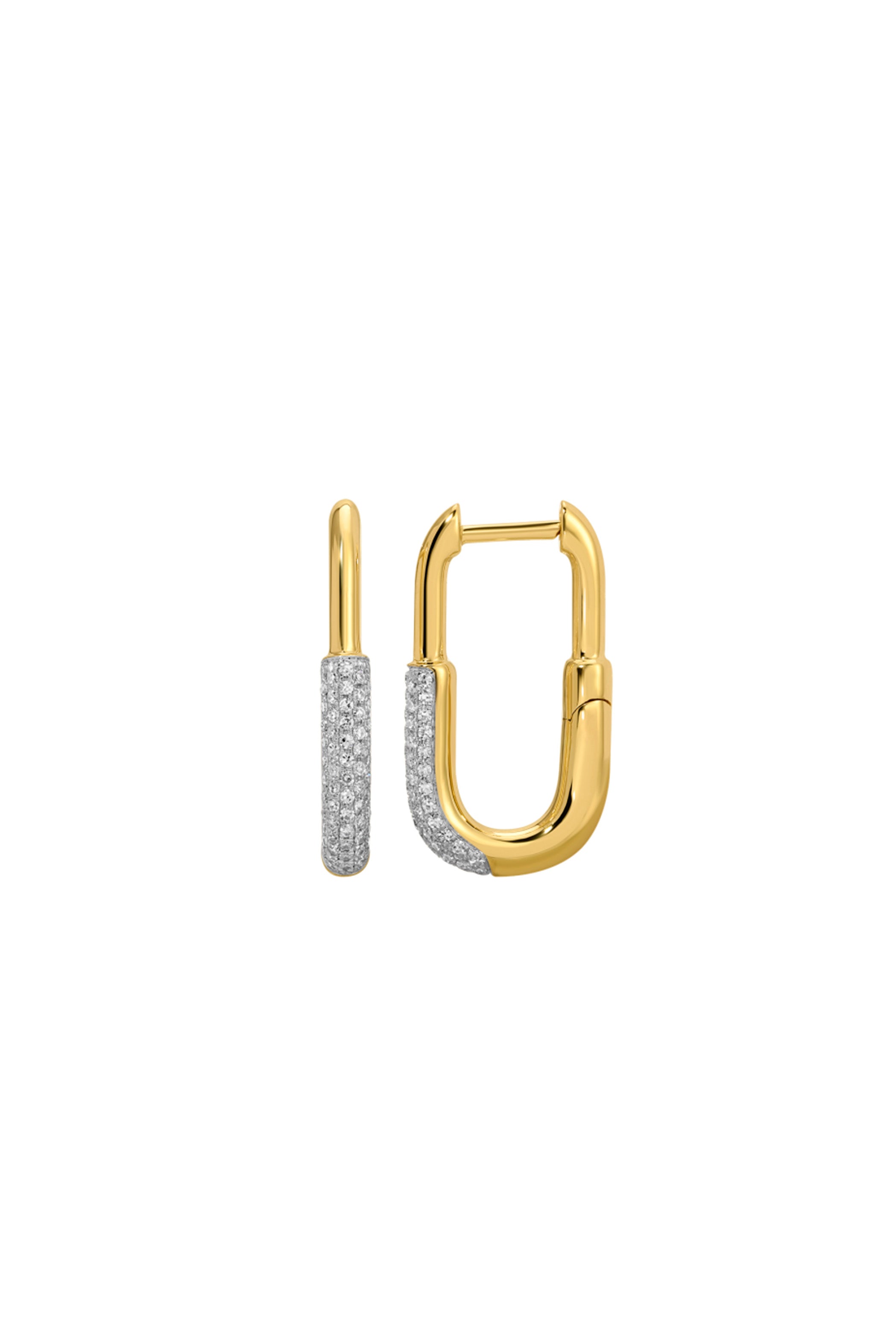 Half Diamond Clip Earrings Main image