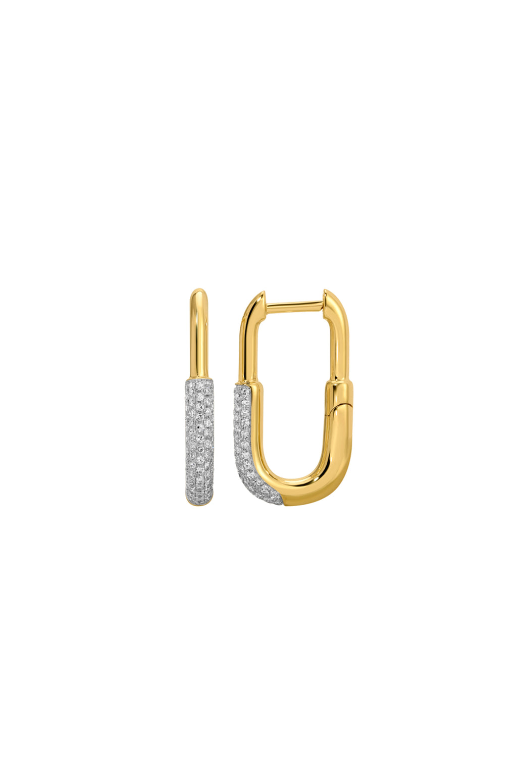 Half Diamond Clip Earrings
