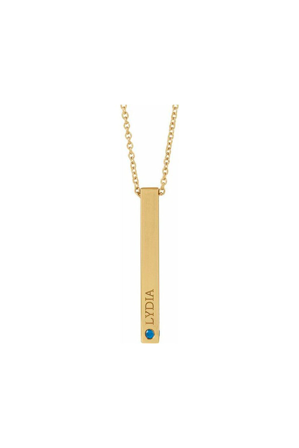 Round 3-Stone Engravable 4-Sided Bar Necklace Mounting