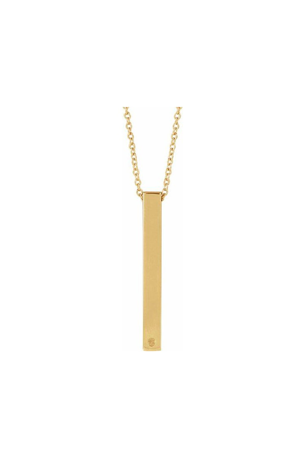 Round 3-Stone Engravable 4-Sided Bar Necklace Mounting