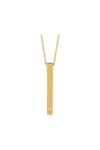 Round 3-Stone Engravable 4-Sided Bar Necklace Mounting