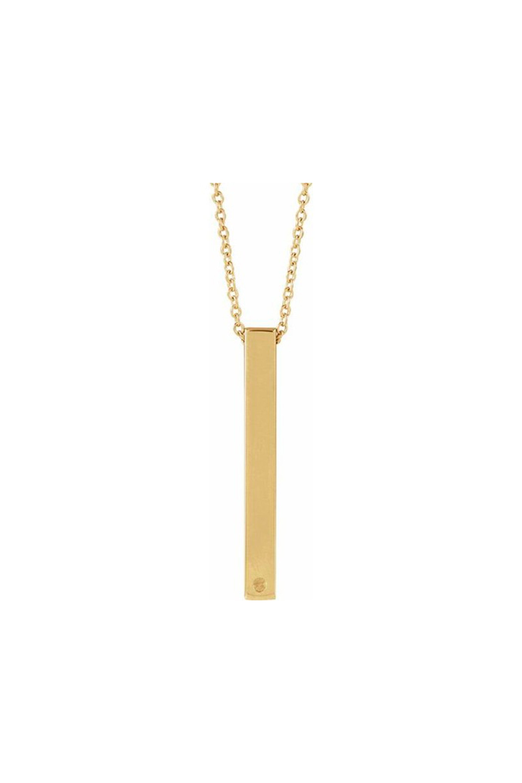 Round 3-Stone Engravable 4-Sided Bar Necklace Mounting