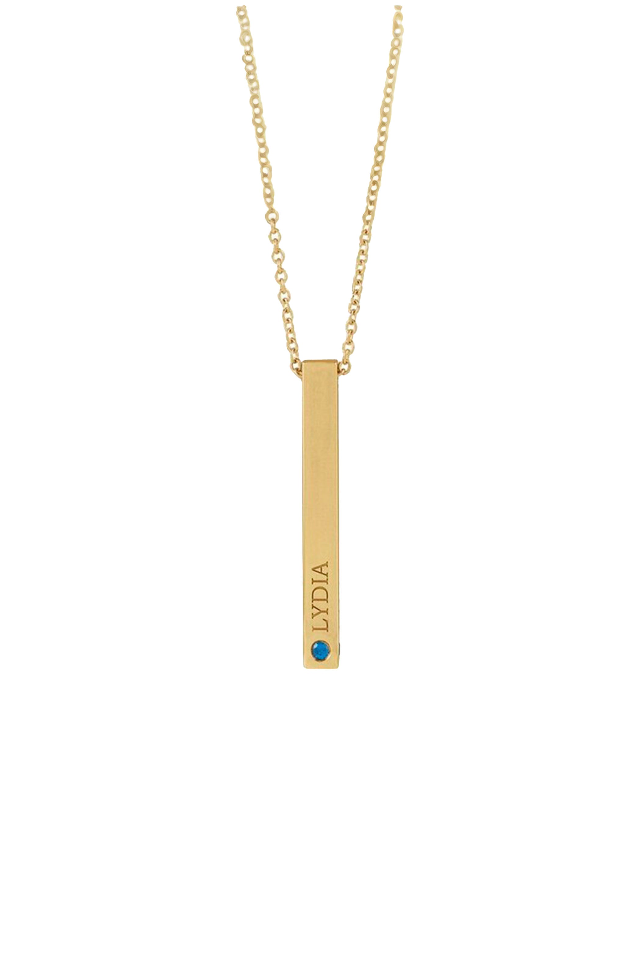 Round 3-Stone Engravable 4-Sided Bar Necklace Mounting Main image