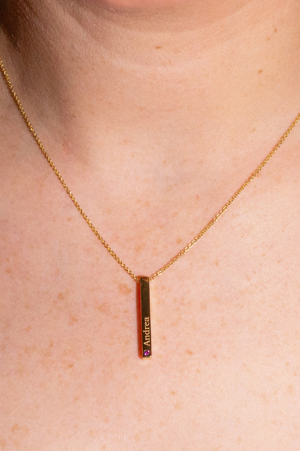 Round 3-Stone Engravable 4-Sided Bar Necklace Mounting
