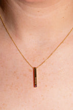 Round 3-Stone Engravable 4-Sided Bar Necklace Mounting