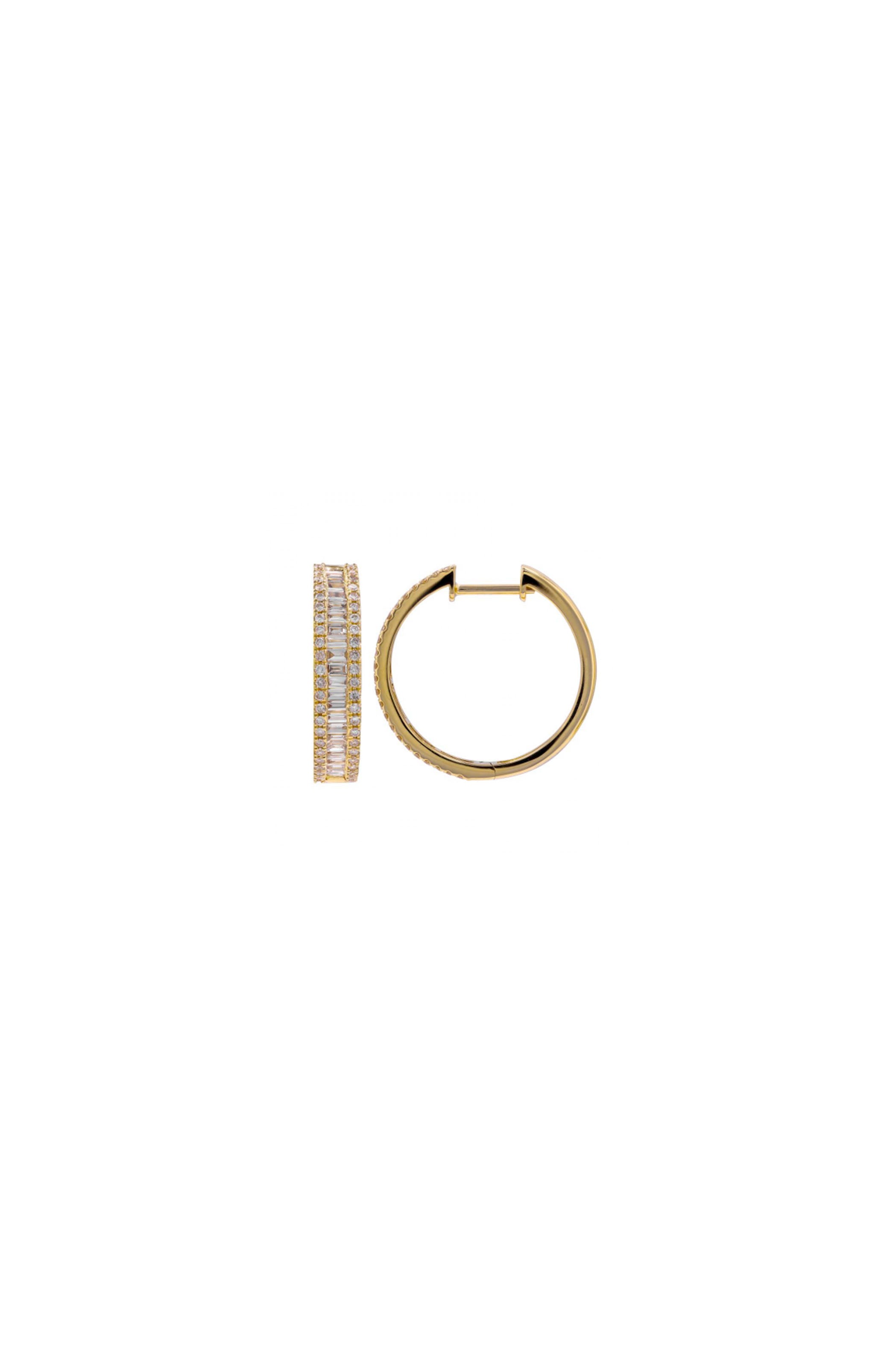 Baguette & Diamond Hoop Earrings Main image
