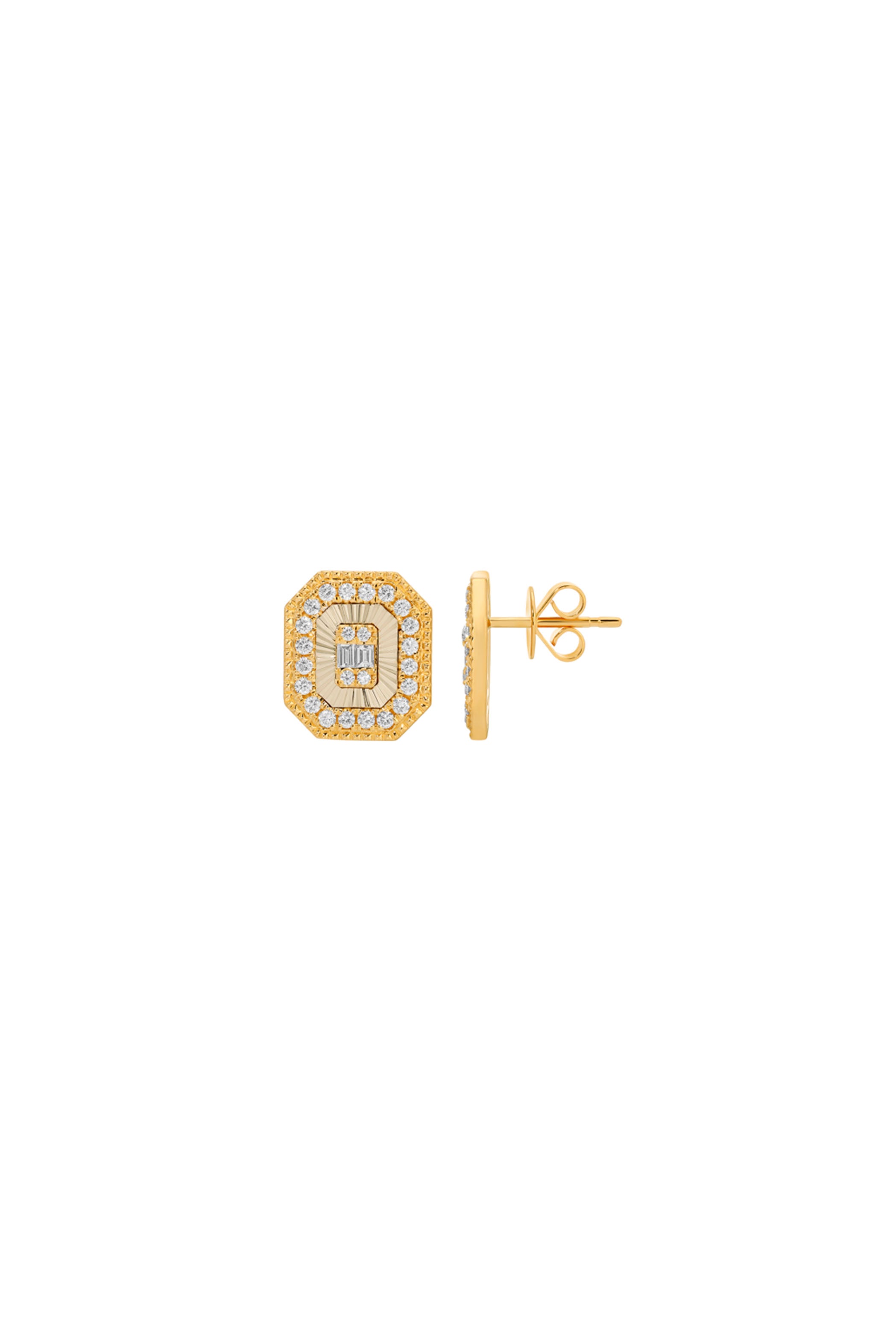 Fluted Diamond Stud Earrings Main image