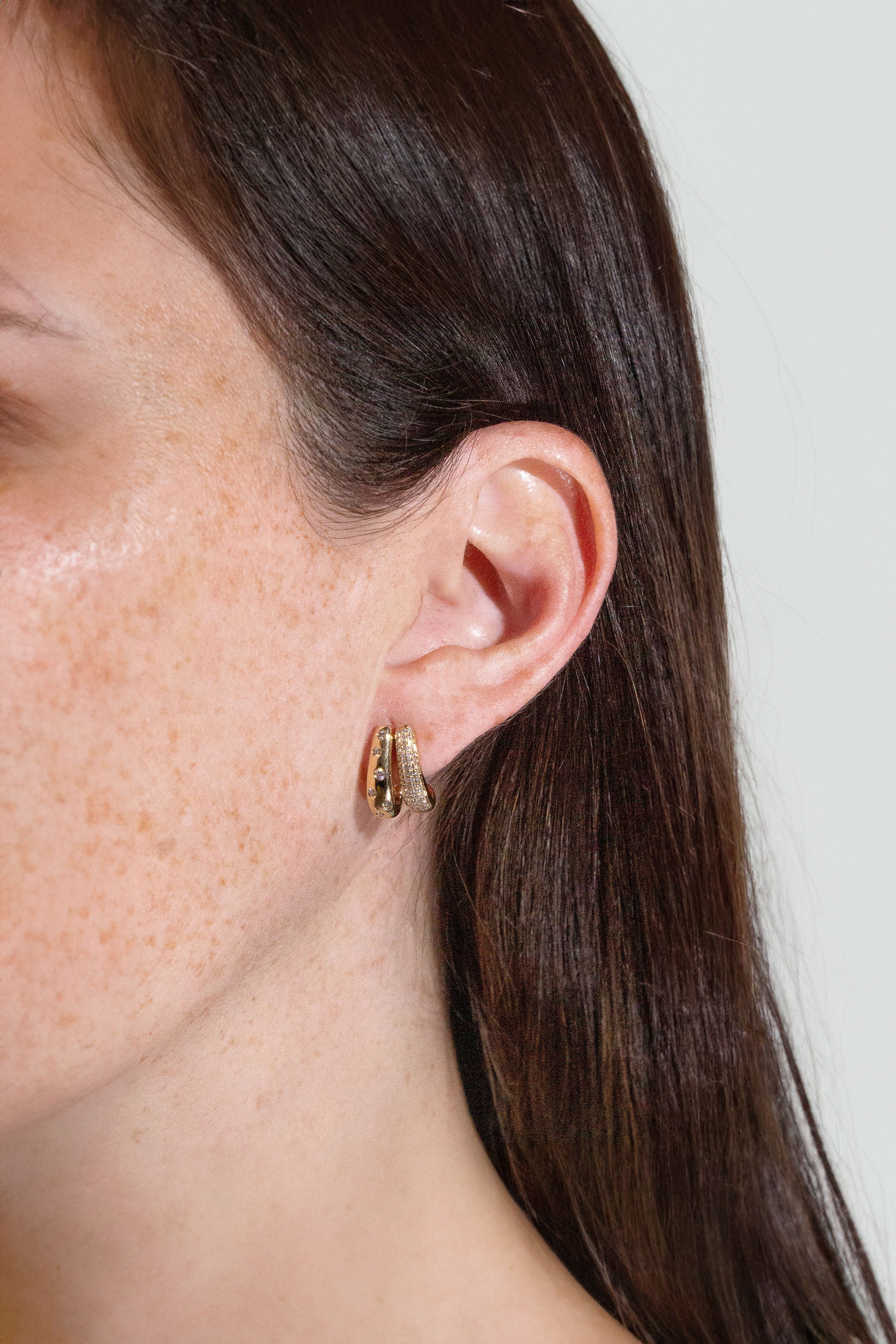 Open Hoop Diamond Earrings