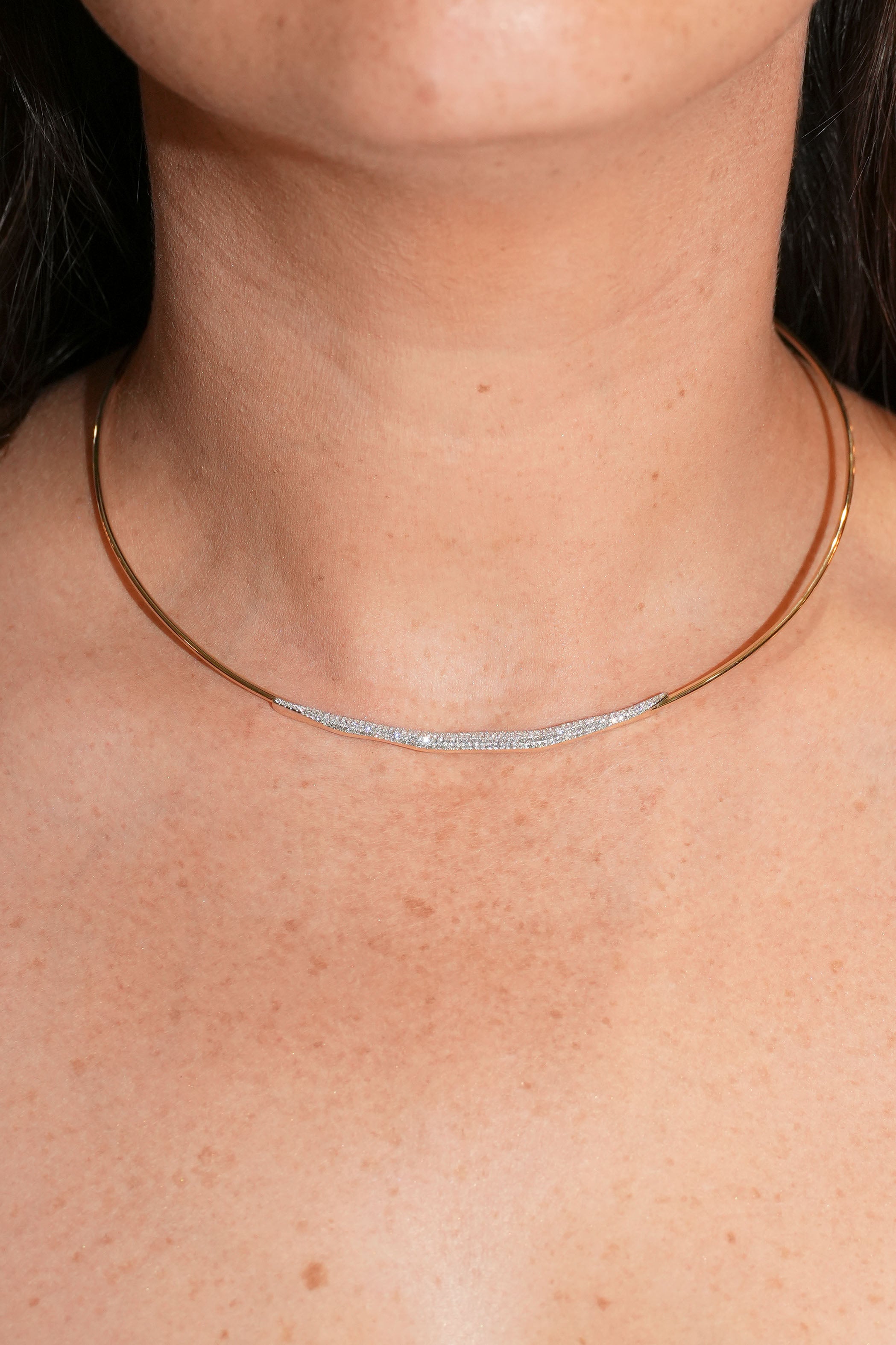 Skinny Omega Diamond Necklace Secondary image