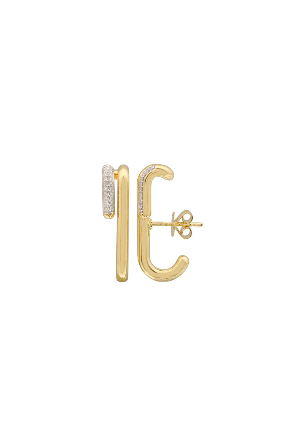 Double Cuff Diamond Earrings