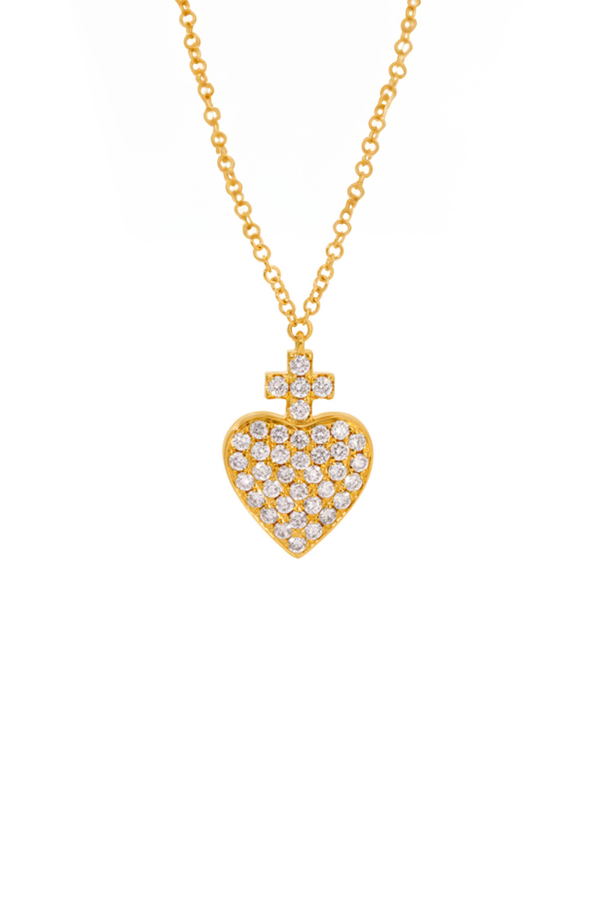 Heart & Cross Diamond Necklace