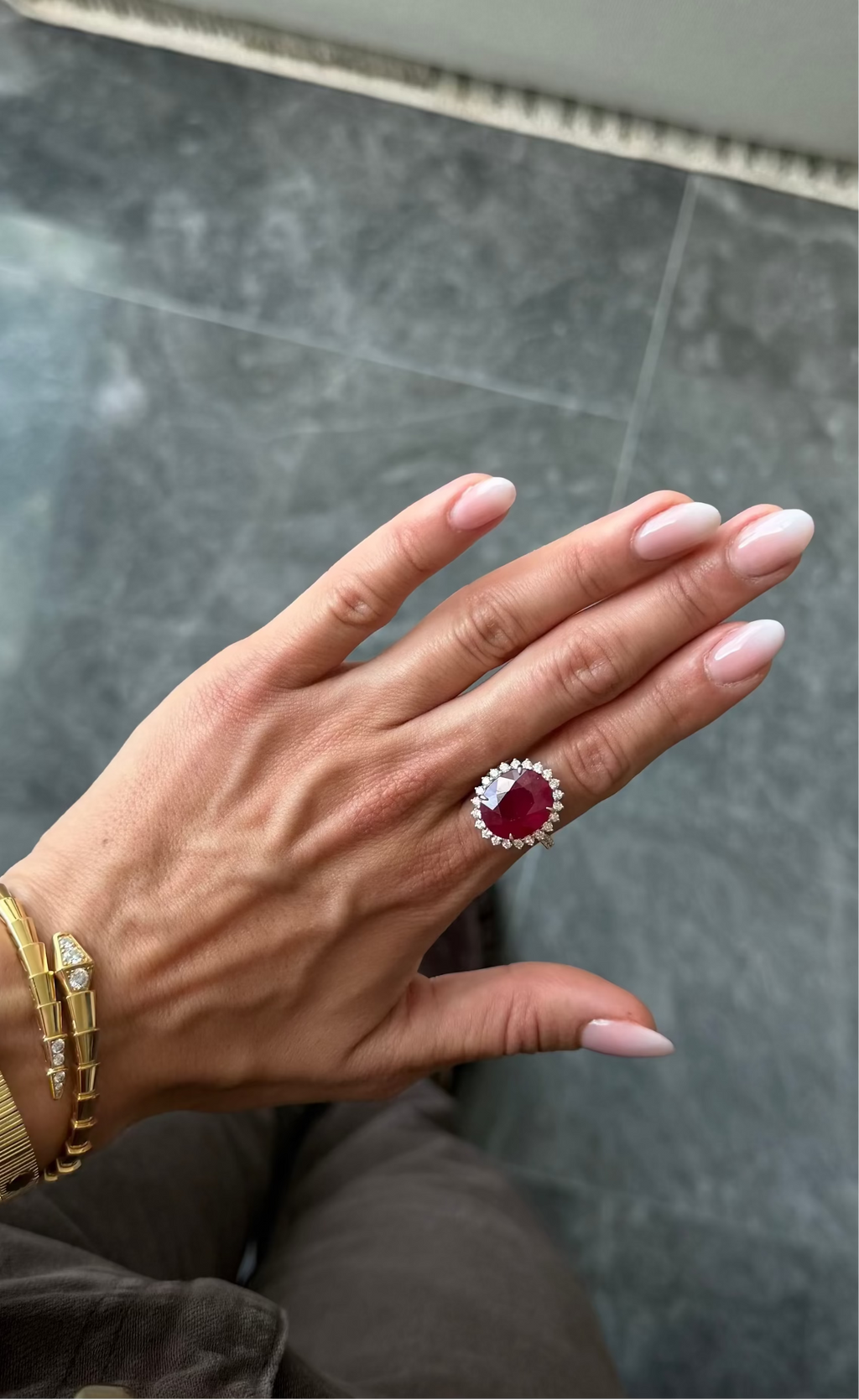 Halo Oval Ruby Ring