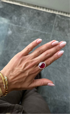 Halo Oval Ruby Ring